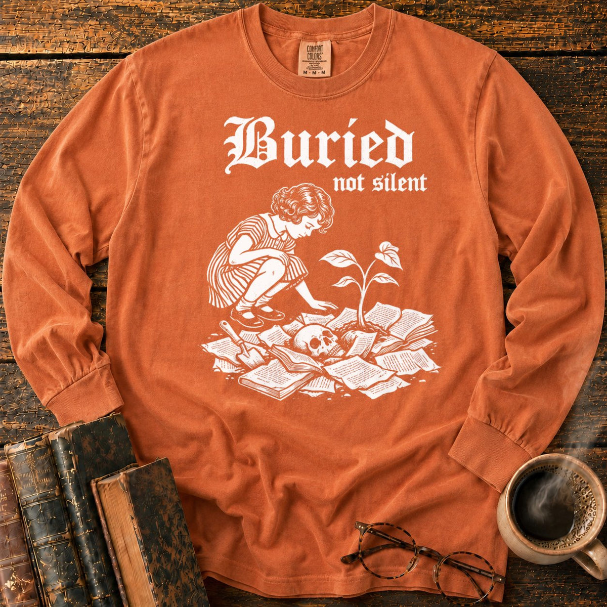 Buried Not Silent LS T-Shirt in Yam – BooksThreads