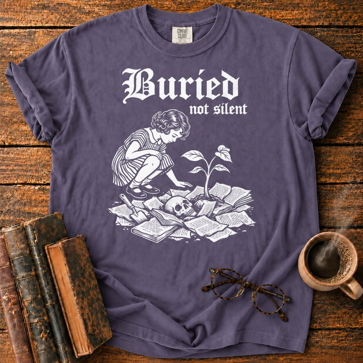 Buried Not Silent T-Shirt in Grape – BooksThreads