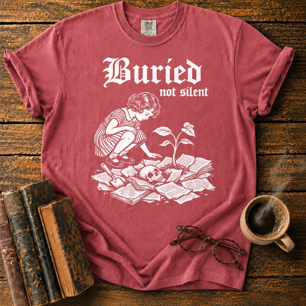 Buried Not Silent T-Shirt in Watermelon – BooksThreads