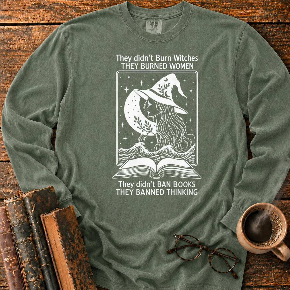 Burned Women Banned Thinking Witch LS T-Shirt in Hemp – BooksThreads