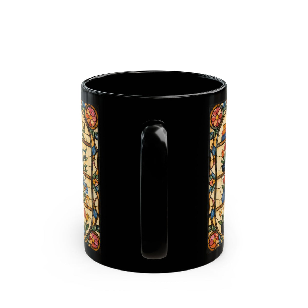 Literary Stained Glass Bookshelf Mug