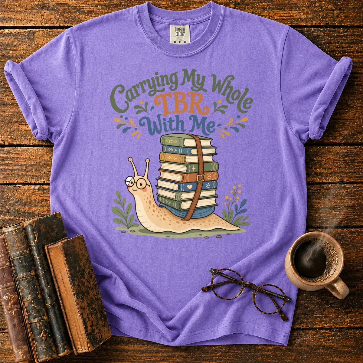 Carrying My Whole Tbr With Me T-Shirt in Violet – BooksThreads