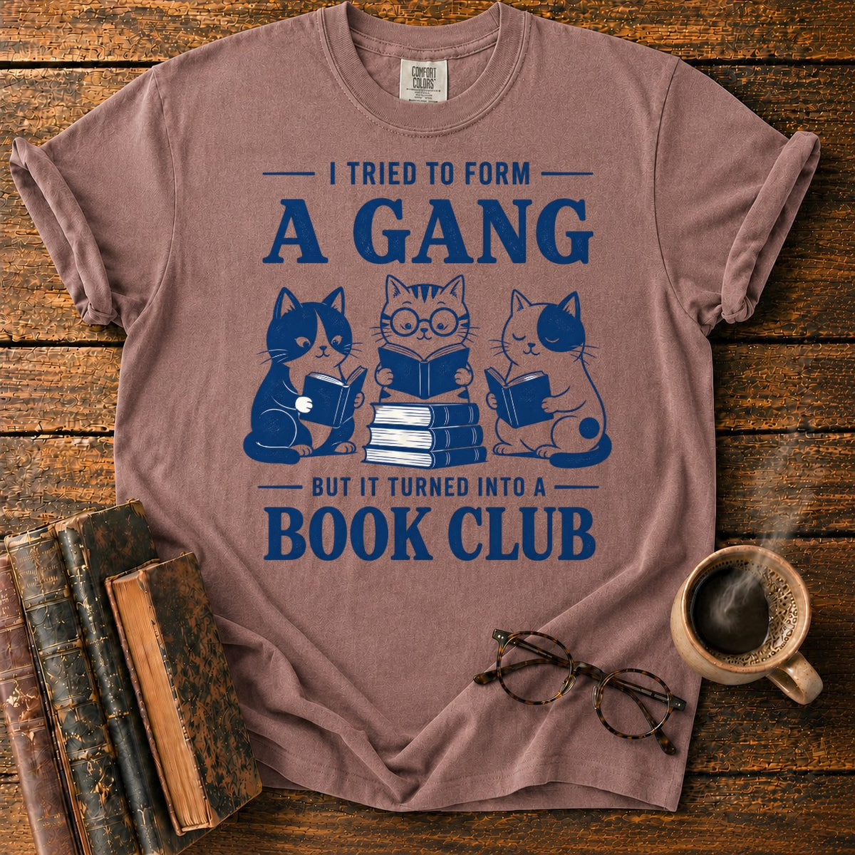 Cats Form A Book Club T-Shirt in Espresso – BooksThreads