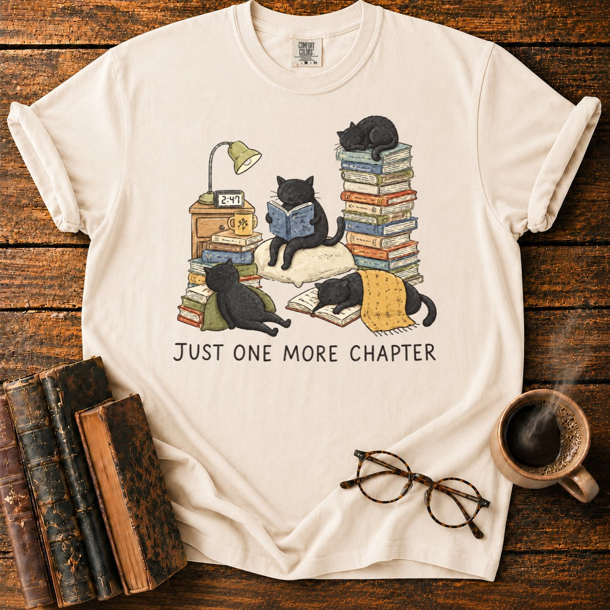 Cats, Just One More Chapter T-Shirt in Ivory – BooksThreads