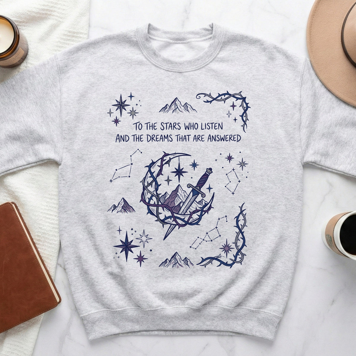 Celestial Vine Crescent Sweatshirt