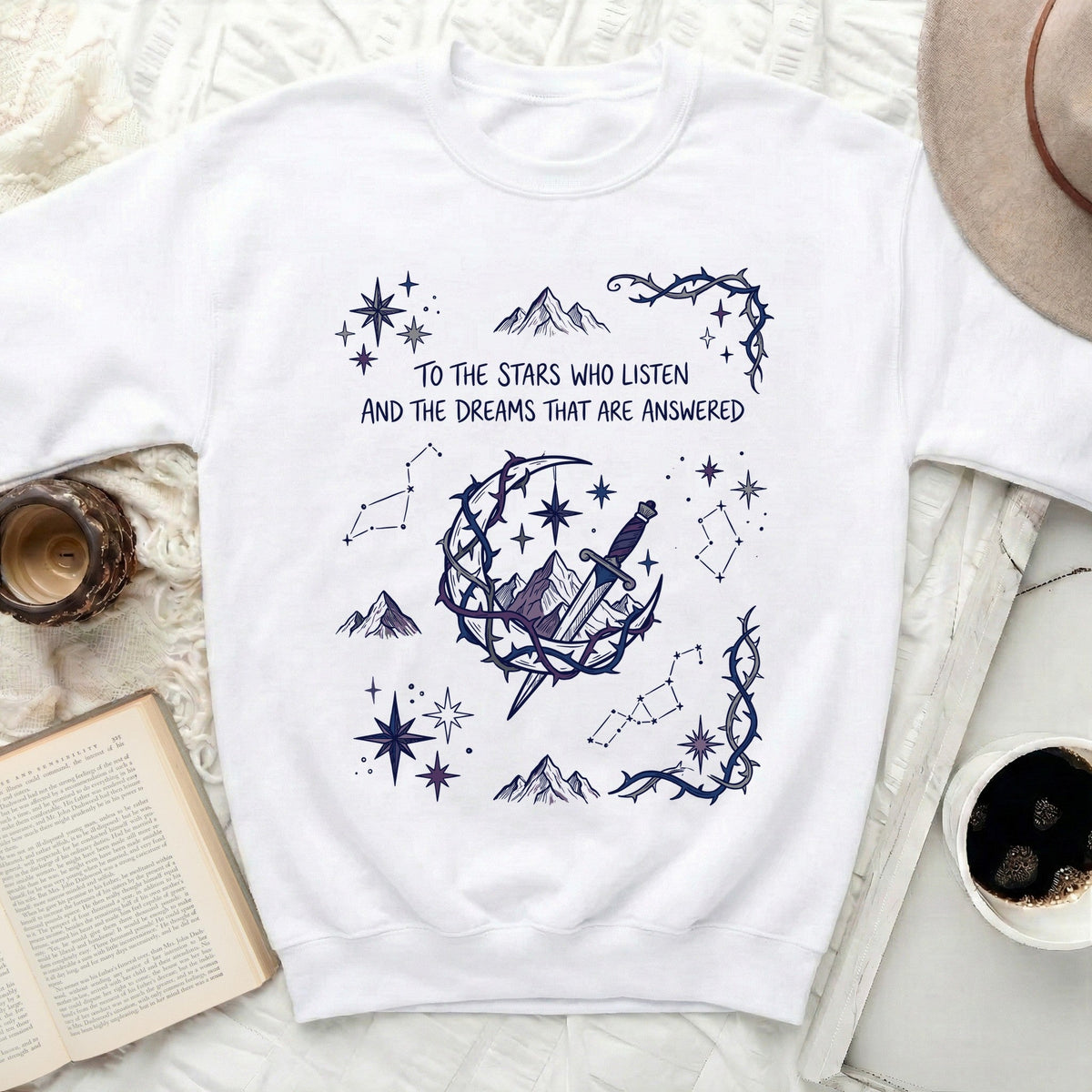 Celestial Vine Crescent Sweatshirt