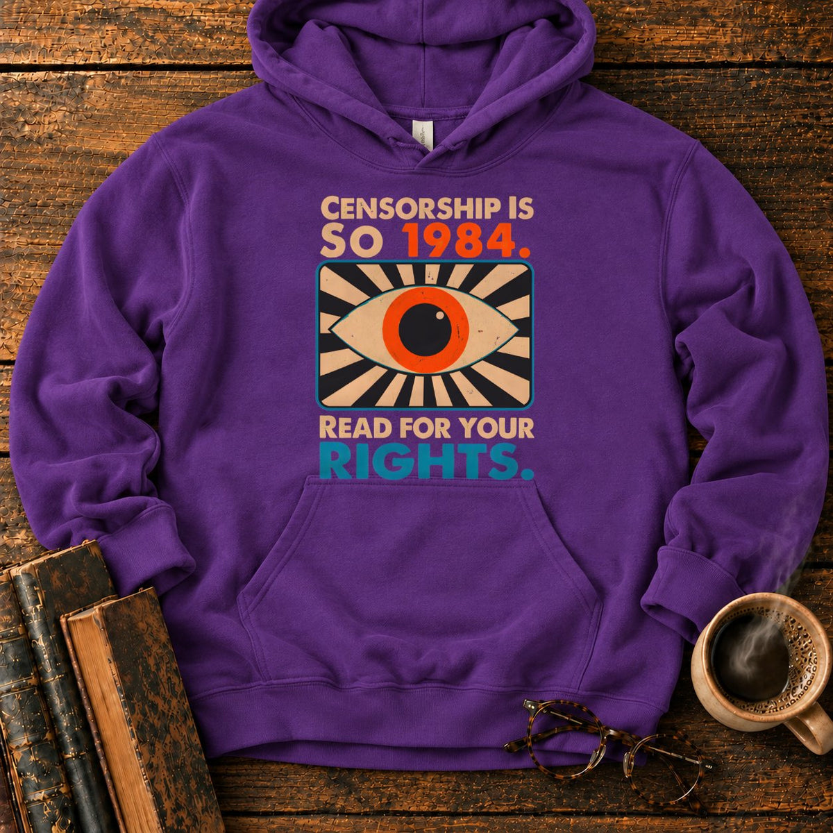 Censorship Is So 1984 Read Hoodie in Purple – BooksThreads