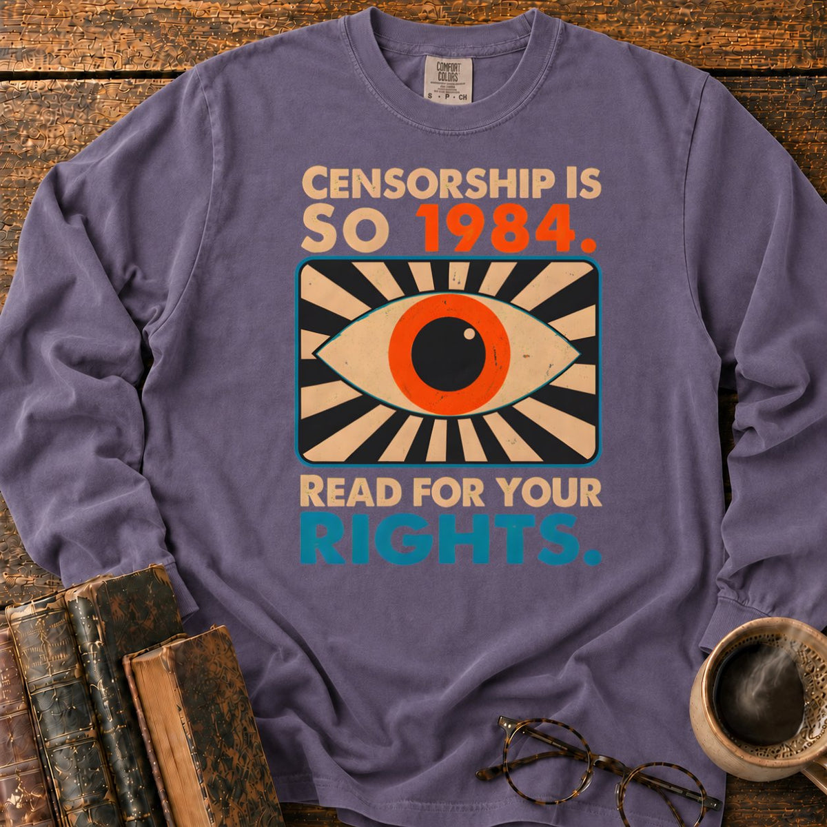 Censorship Is So 1984 Read LS T-Shirt in Grape – BooksThreads