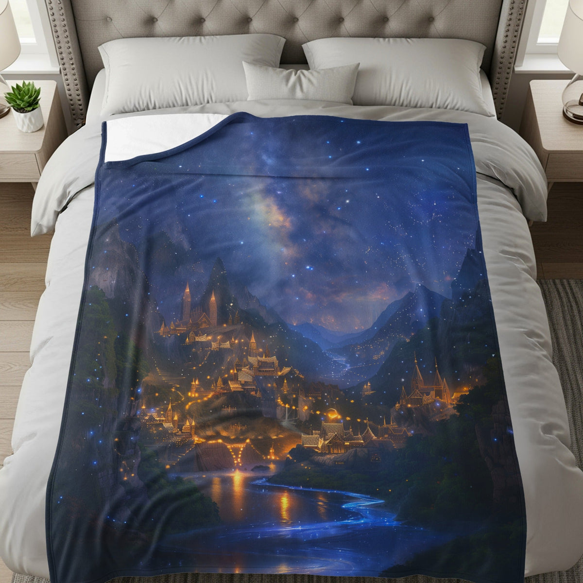 Velaris at Night ACOTAR Velveteen Plush Blanket