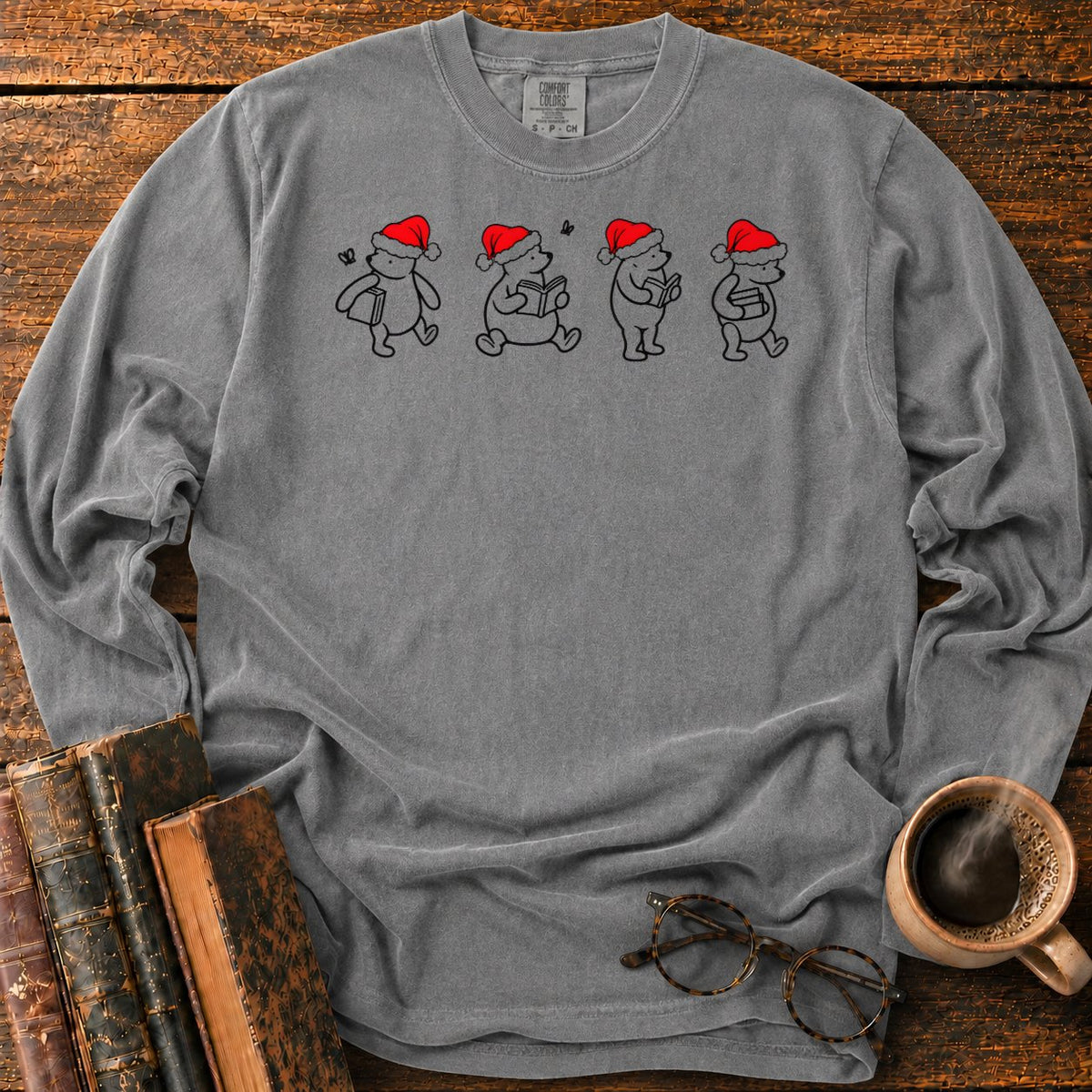 Classic Pooh 1926 Christmas Reading LS T-Shirt in Pepper – BooksThreads