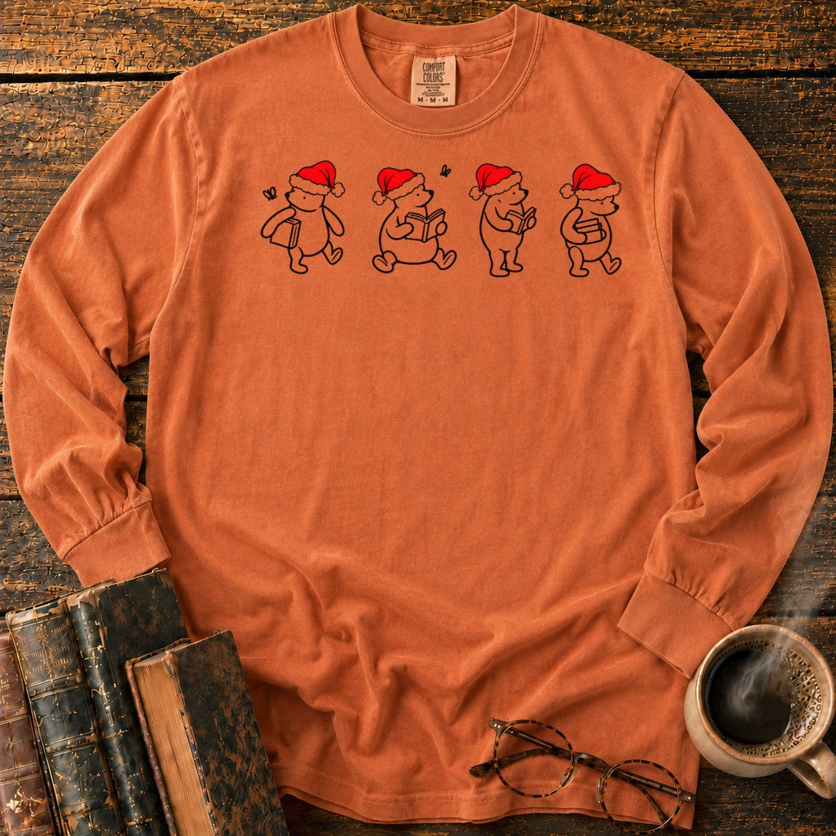 Classic Pooh 1926 Christmas Reading LS T-Shirt in Yam – BooksThreads