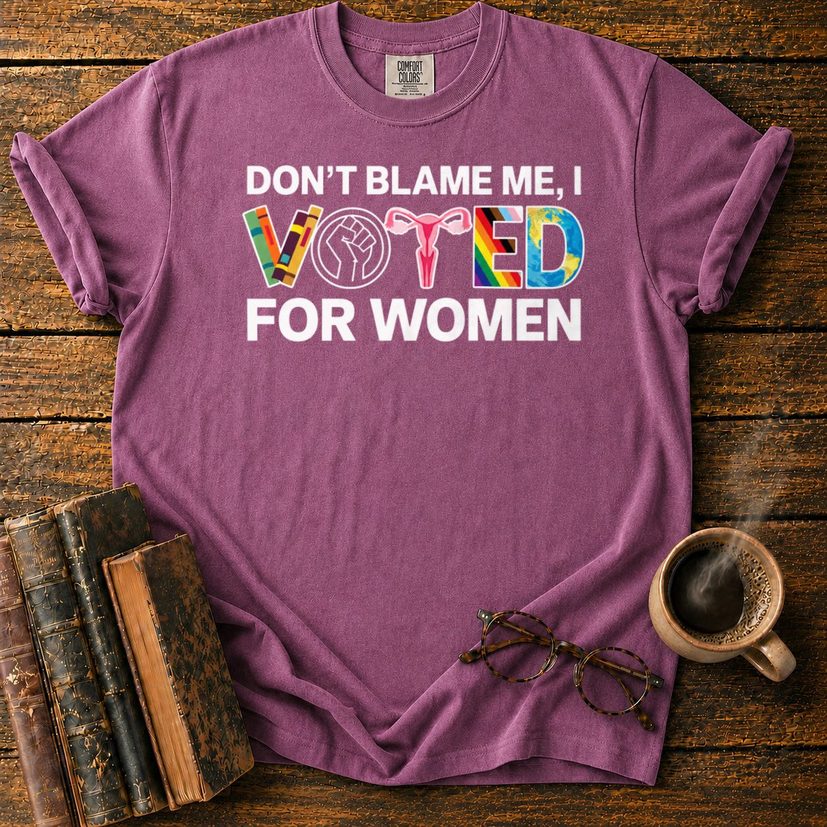 Colorful Voted Graphic T-Shirt in Berry – BooksThreads