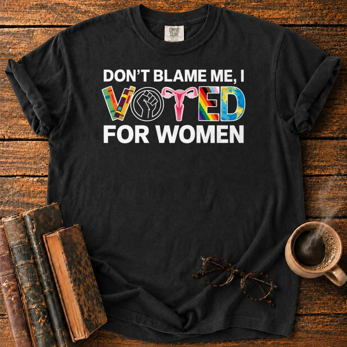 Colorful Voted Graphic T-Shirt in Black – BooksThreads