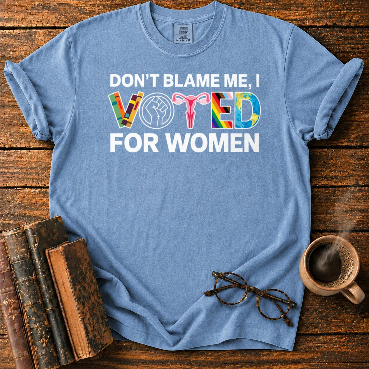 Colorful Voted Graphic T-Shirt in Blue Jean – BooksThreads