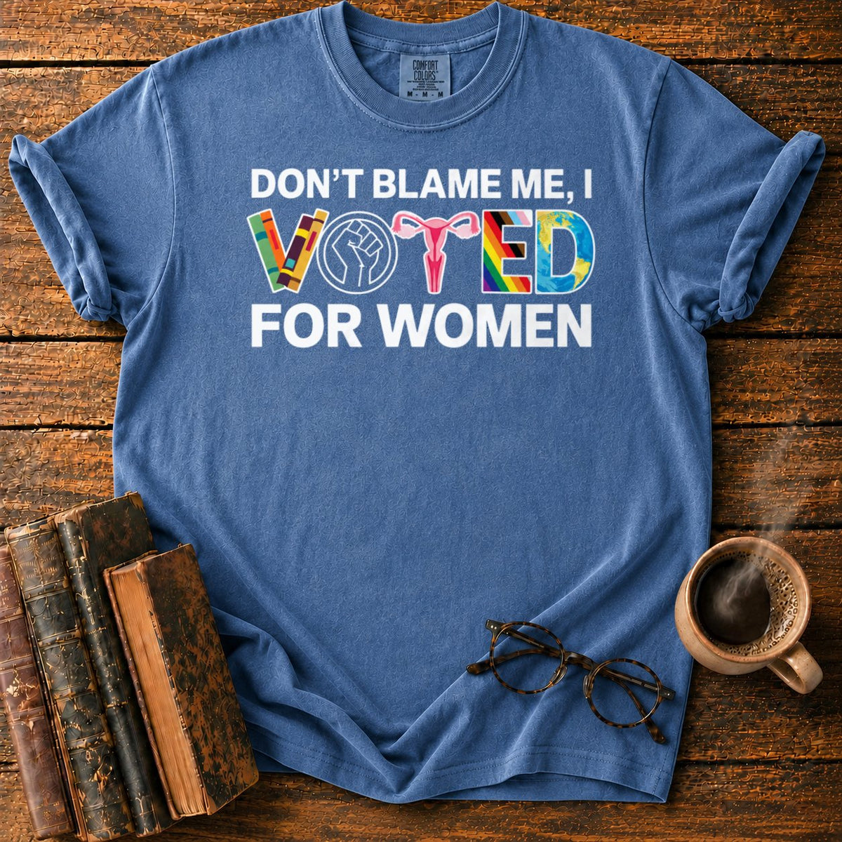 Colorful Voted Graphic T-Shirt in Denim – BooksThreads