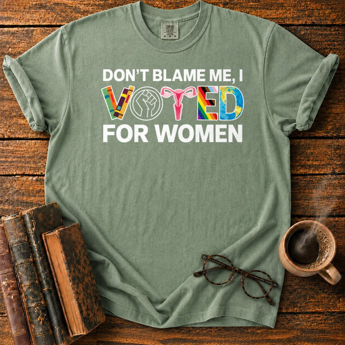 Colorful Voted Graphic T-Shirt in Moss – BooksThreads