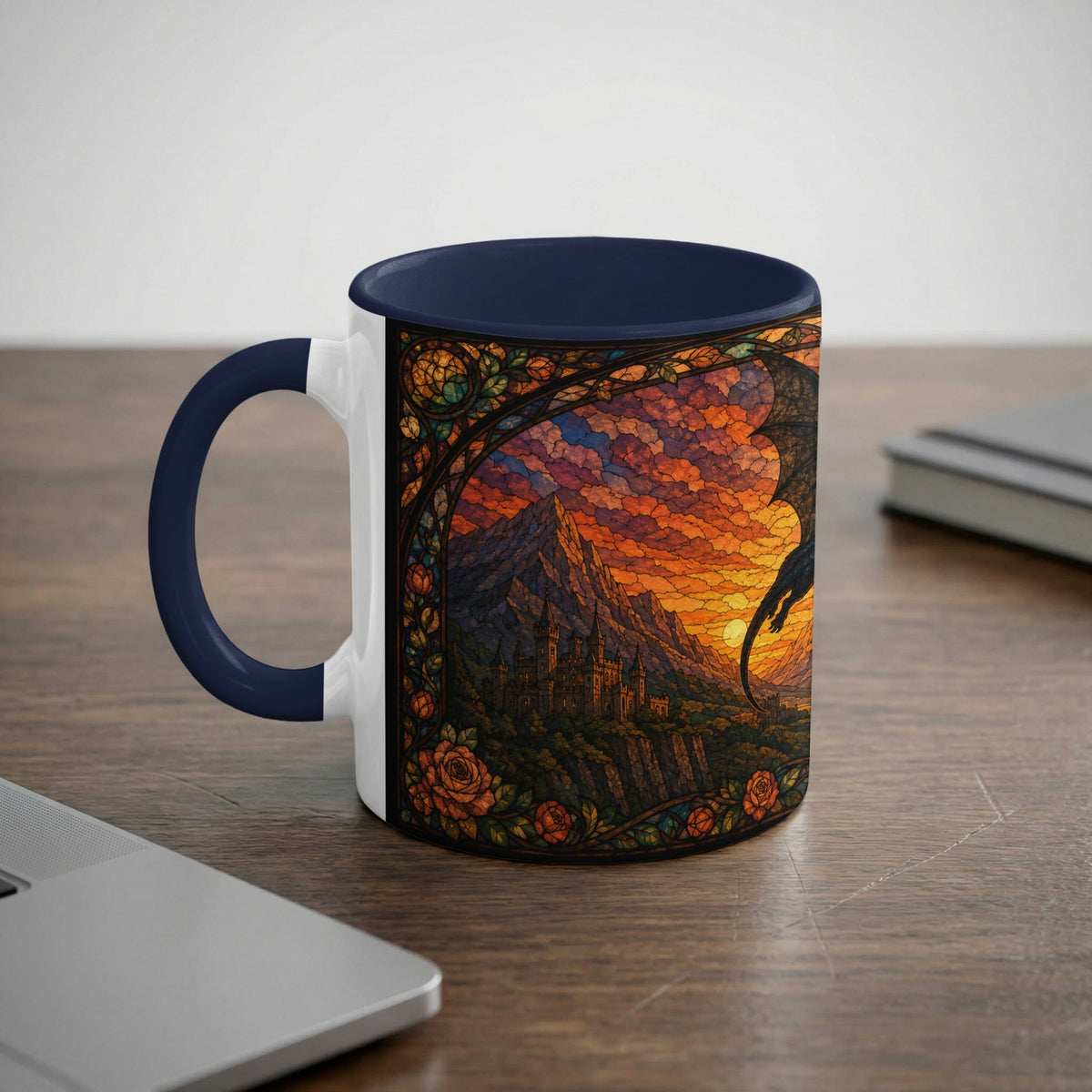 Golden Hour Dragon Stained Glass Mug