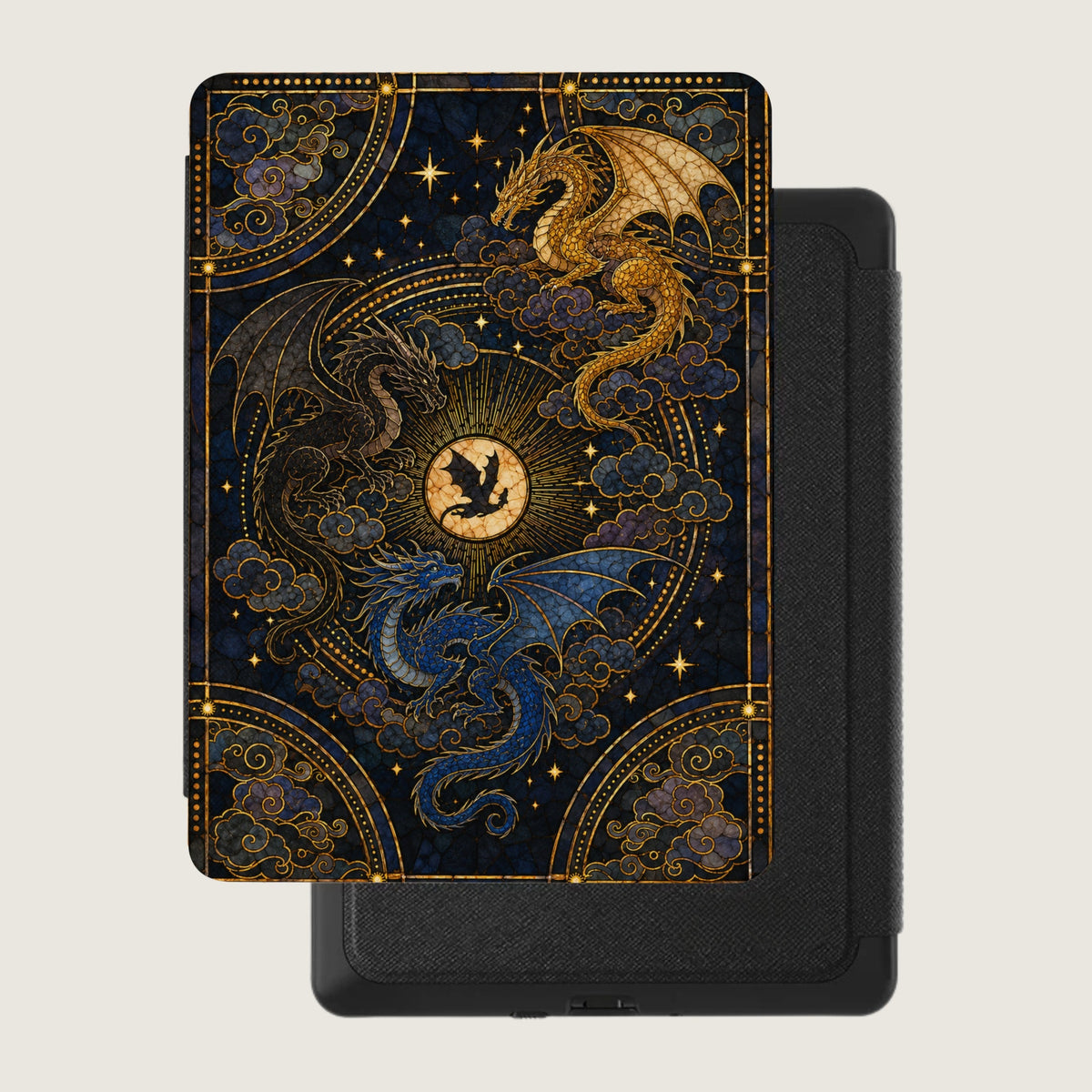 Fourth Wing Stained Glass Dragon Kindle Case