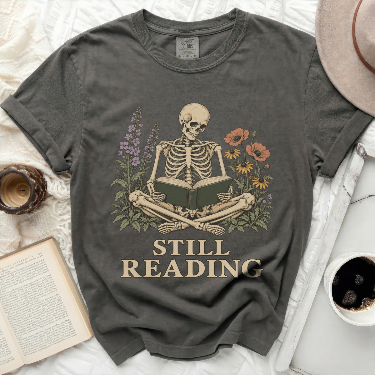 Still Reading Skeleton Tee