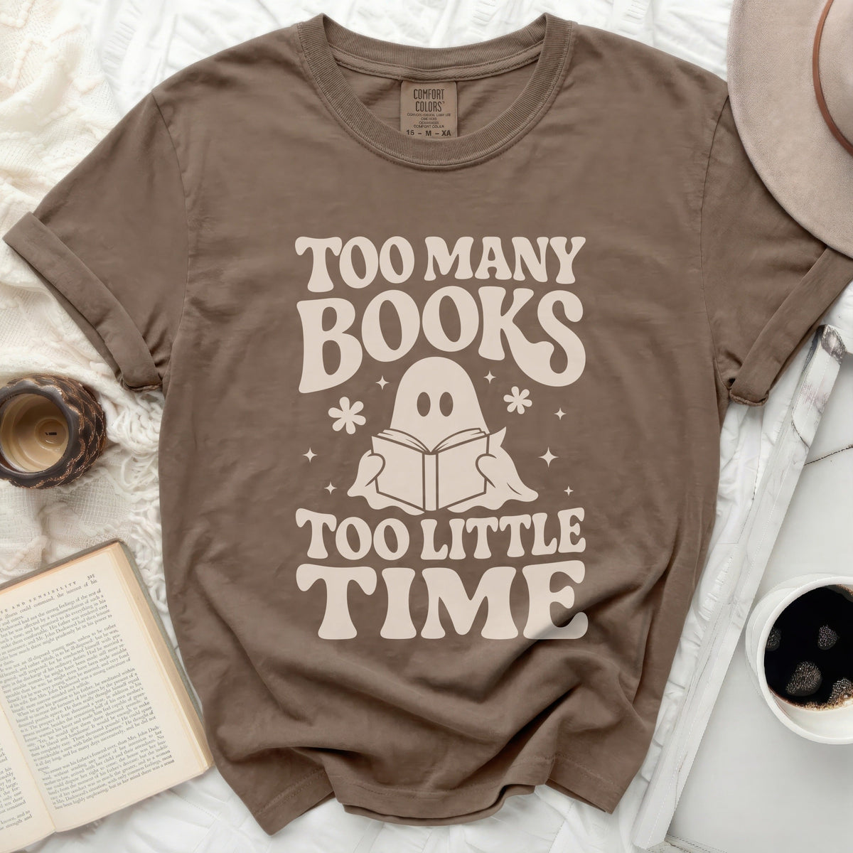 Too Many Books, Little Time Ghost Tee