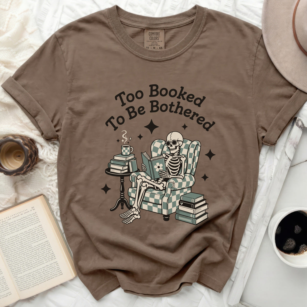 Too Booked Skeleton Tee