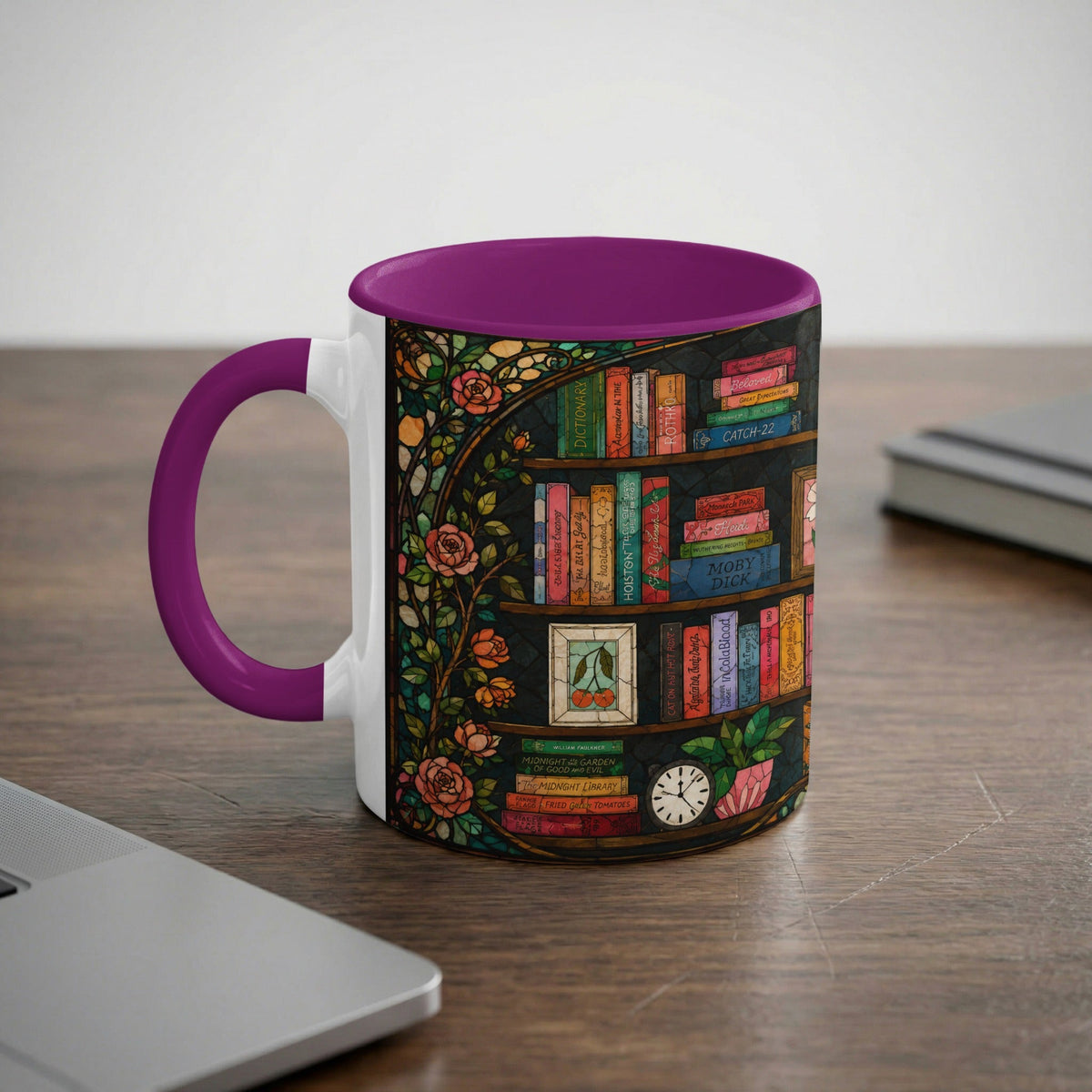 Enchanted Library Stained Glass Cozy Corner Mug