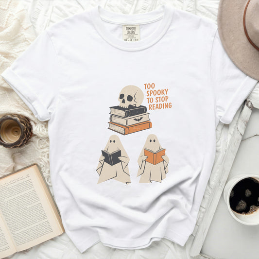 Spooky Reader Bookworm Ghoul Tee