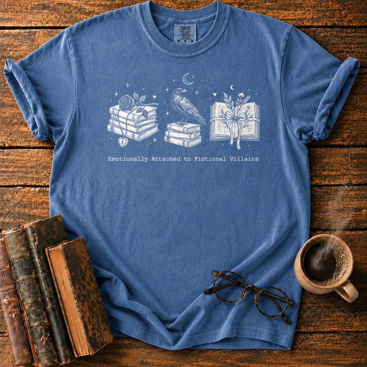 Emotionally Attached Villains T-Shirt in Denim – BooksThreads