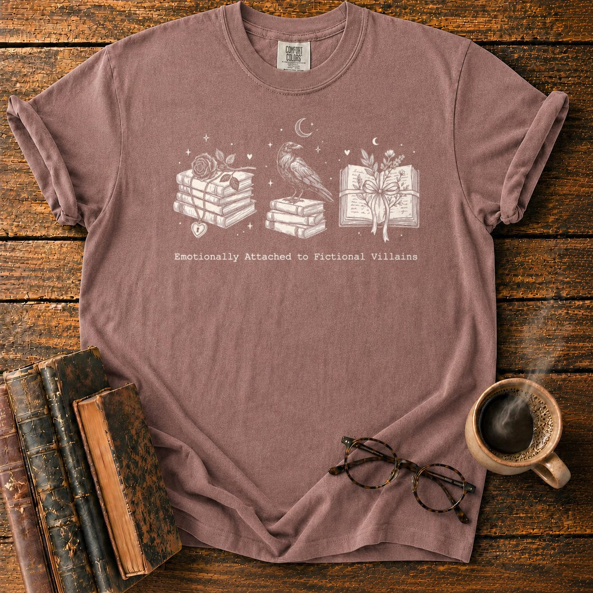 Emotionally Attached Villains T-Shirt in Espresso – BooksThreads