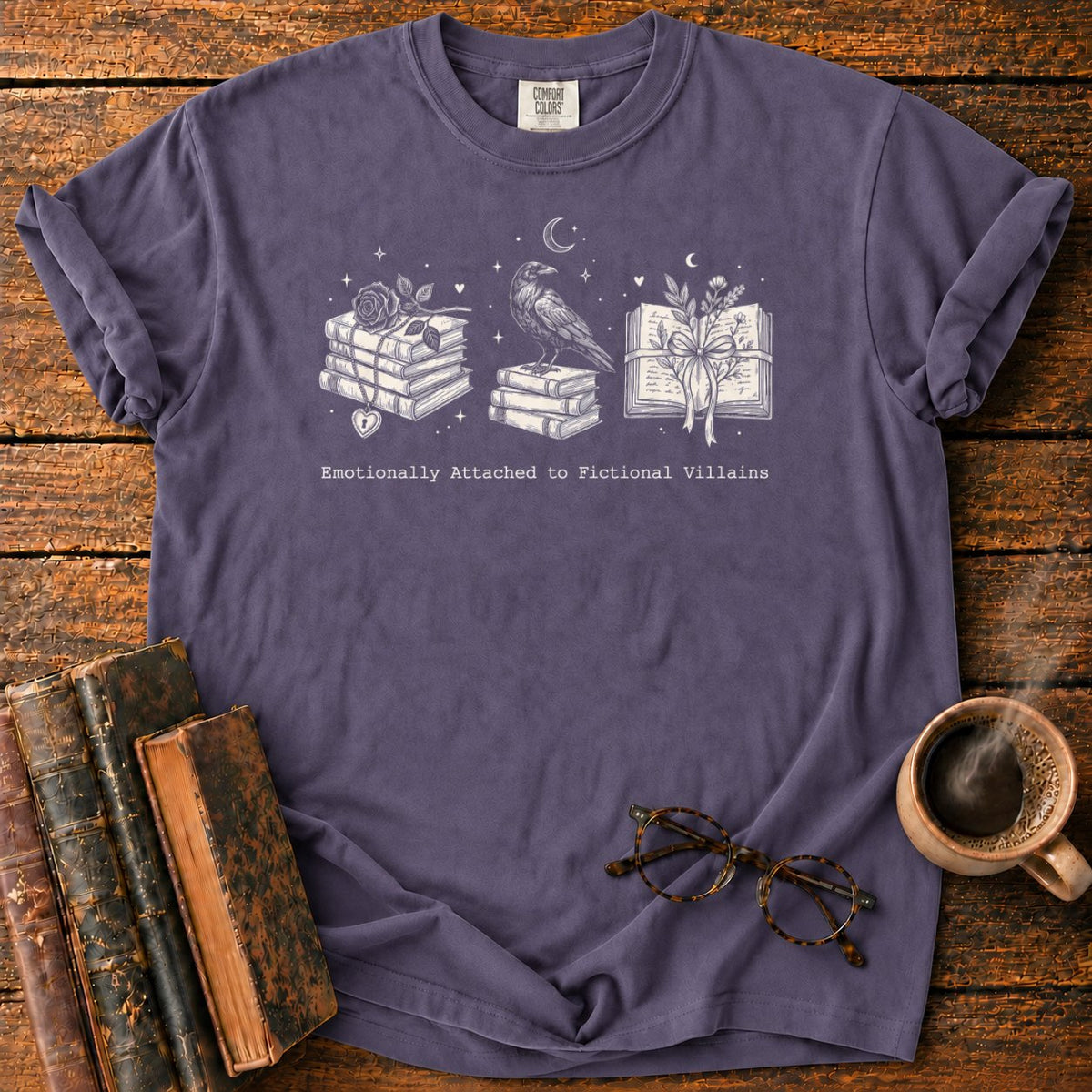 Emotionally Attached Villains T-Shirt in Grape – BooksThreads