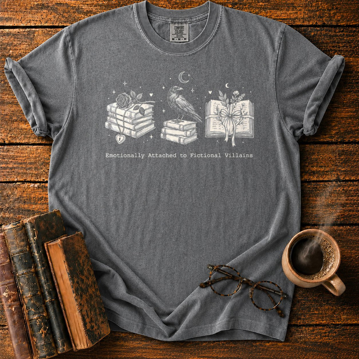 Emotionally Attached Villains T-Shirt in Pepper – BooksThreads