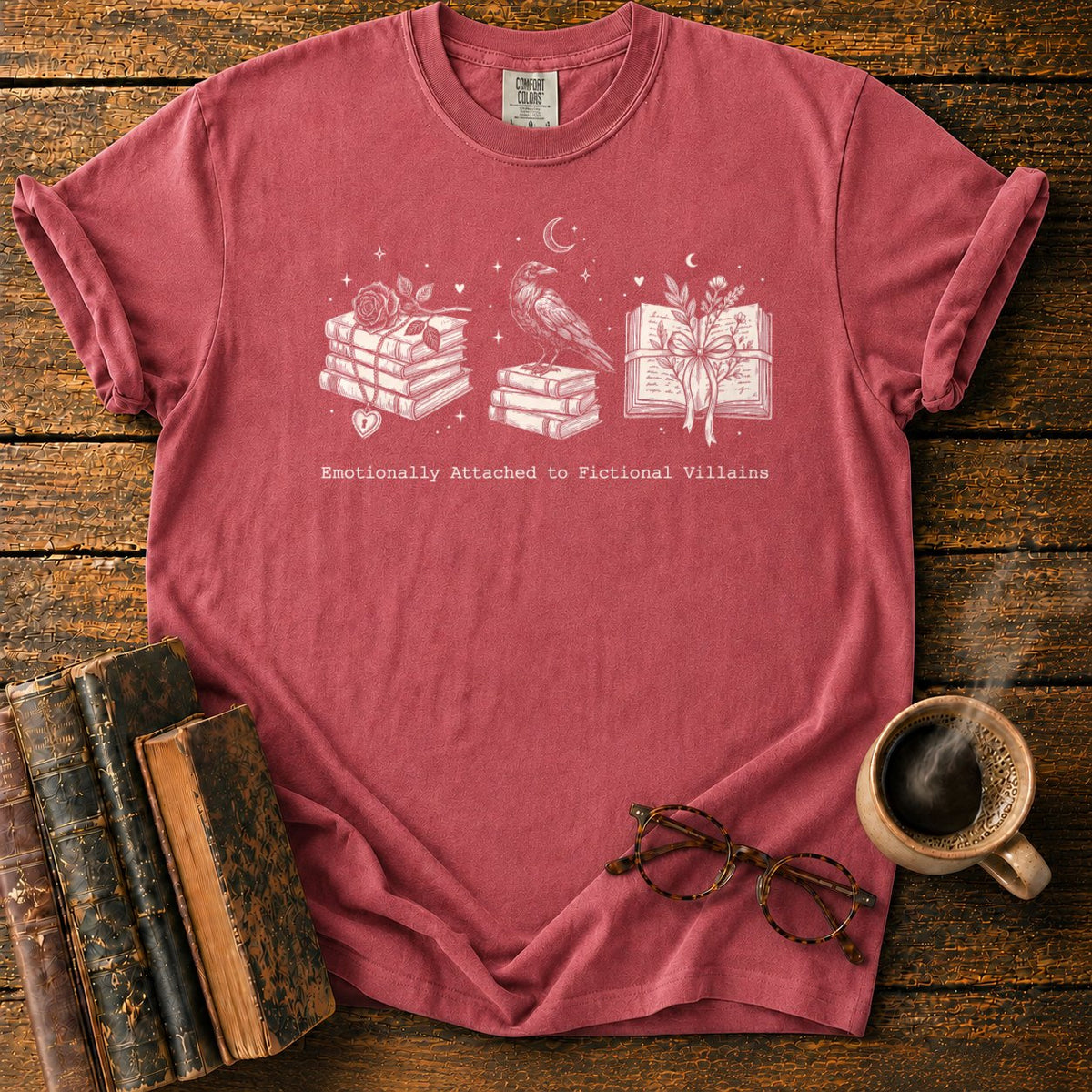 Emotionally Attached Villains T-Shirt in Watermelon – BooksThreads