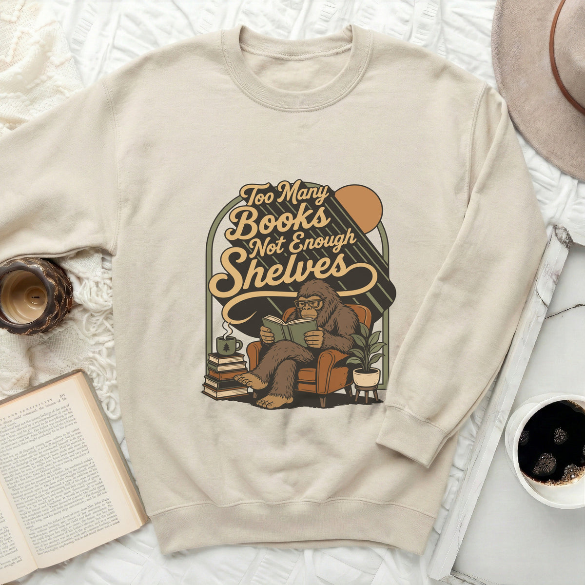 Cozy Cryptid Bookworm Sweatshirt