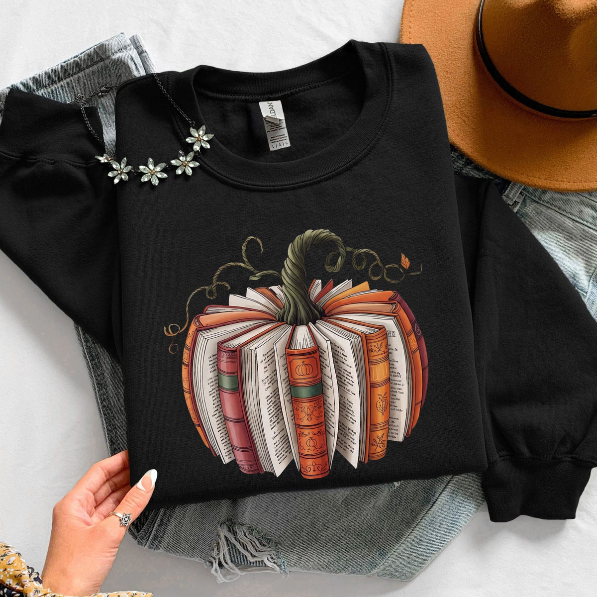 Fall Book Pumpkin Unisex Sweatshirt