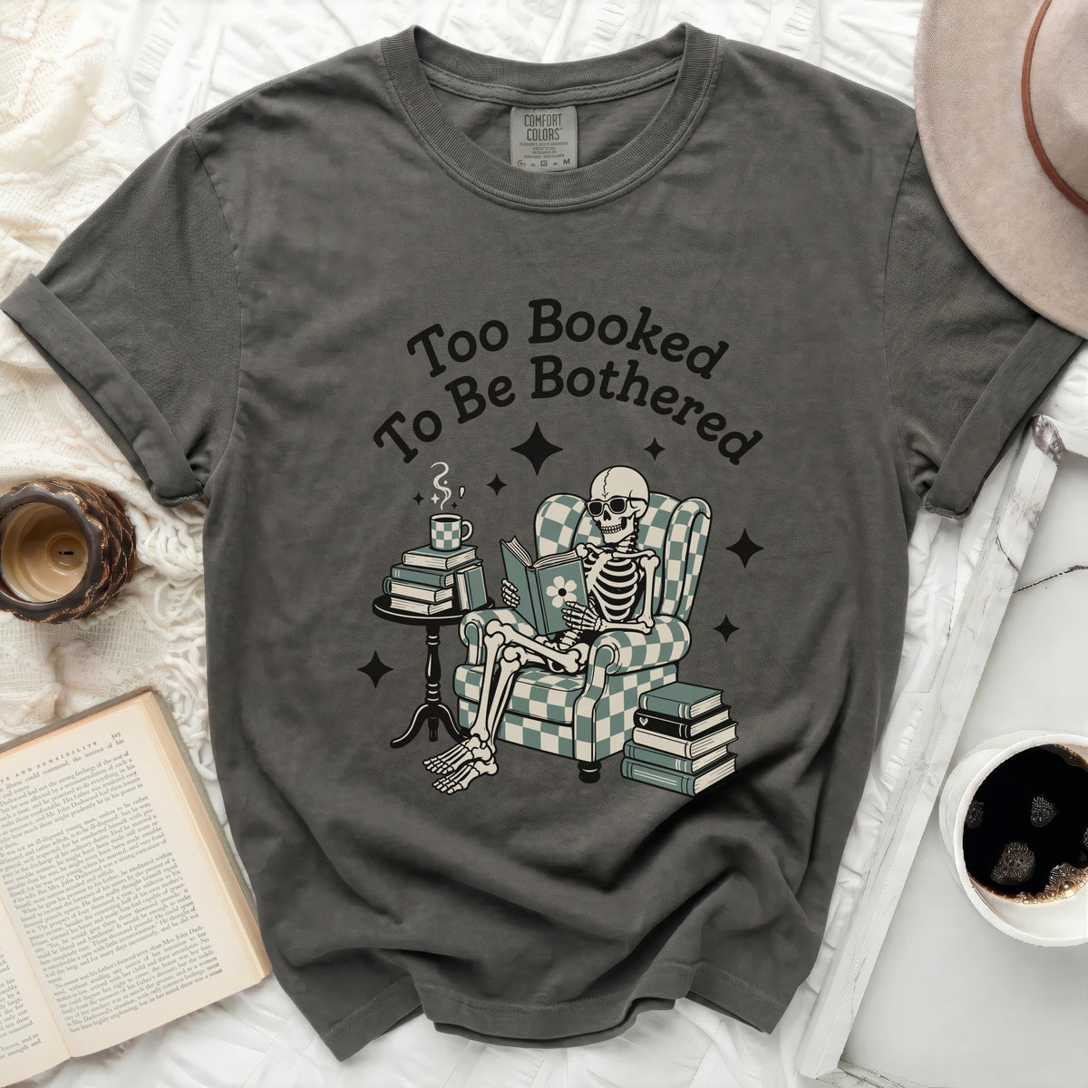 Too Booked Skeleton Tee