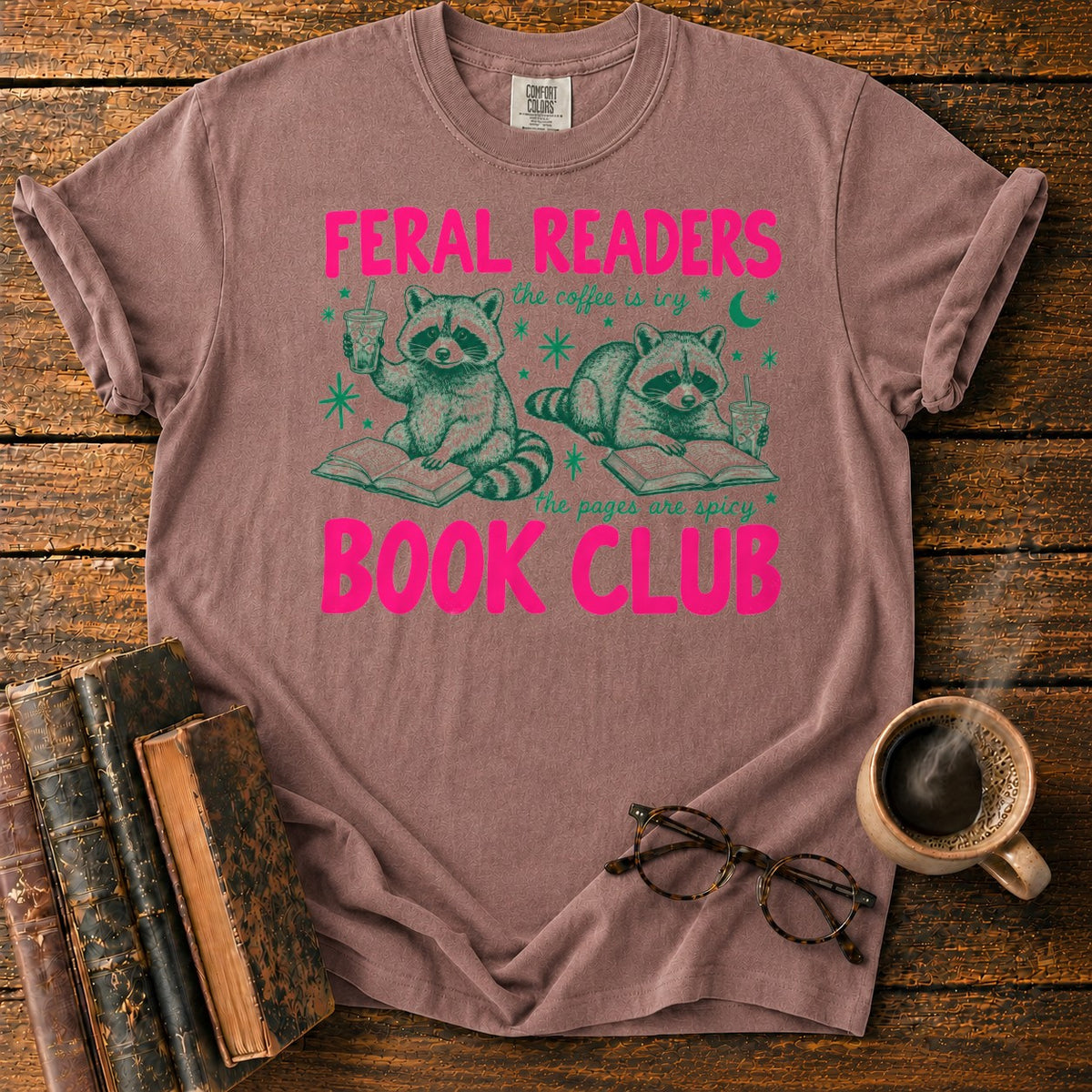 Feral Readers Book Club Raccoon T-Shirt in Espresso – BooksThreads