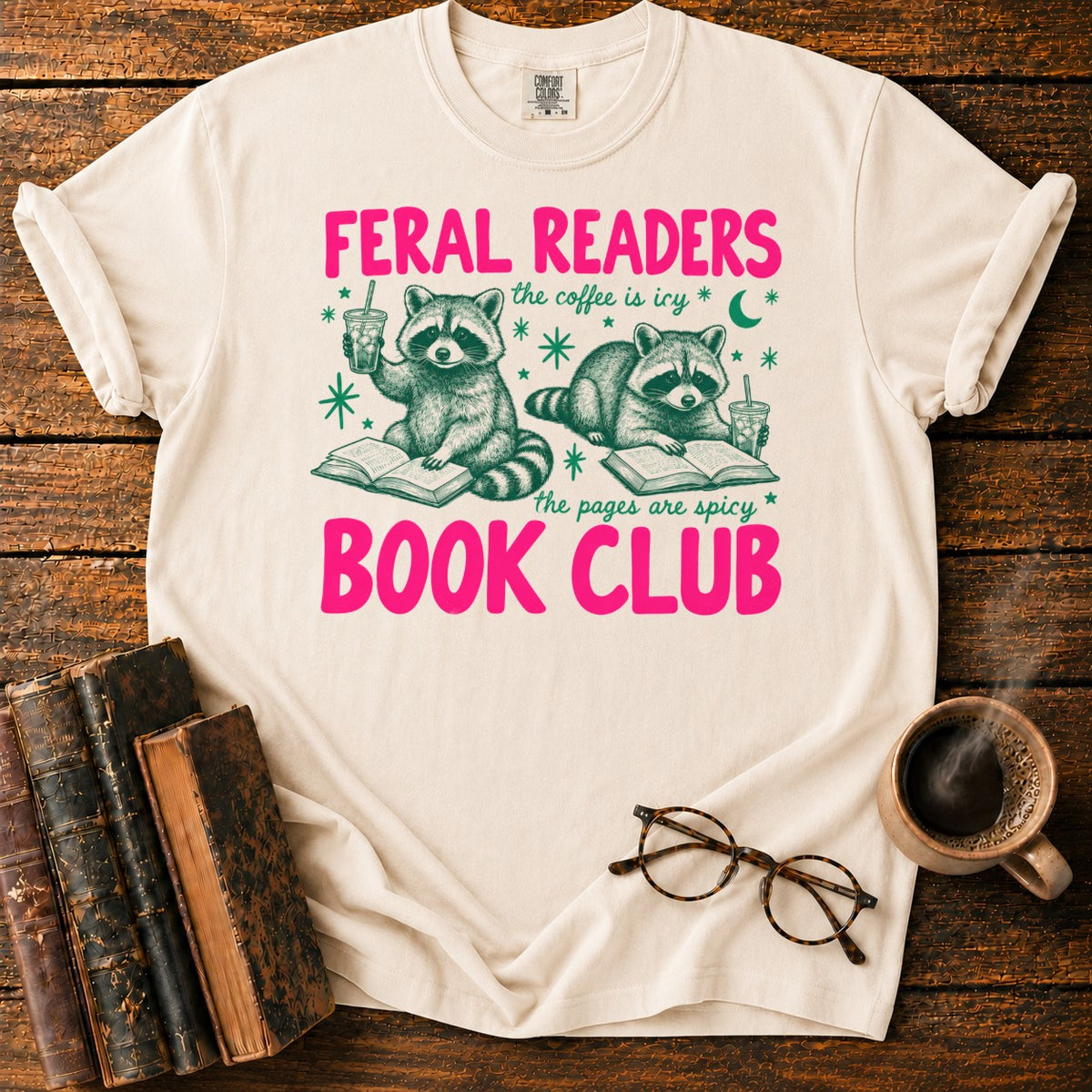 Feral Readers Book Club Raccoon T-Shirt in Ivory – BooksThreads
