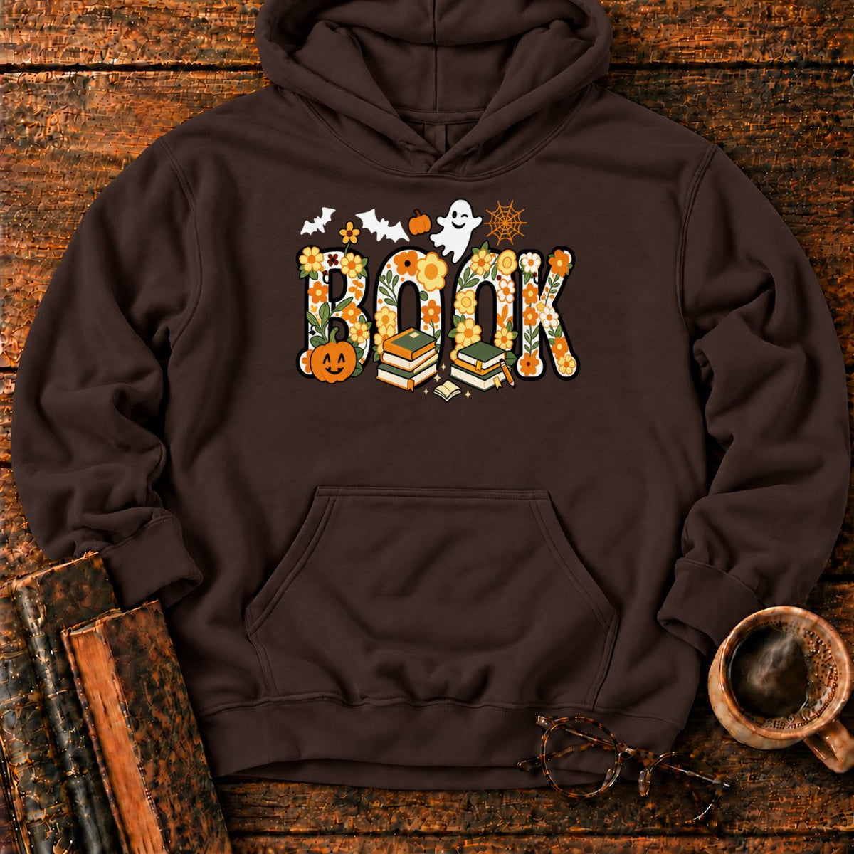 Floral Book Halloween Hoodie in Dark Chocolate – BooksThreads