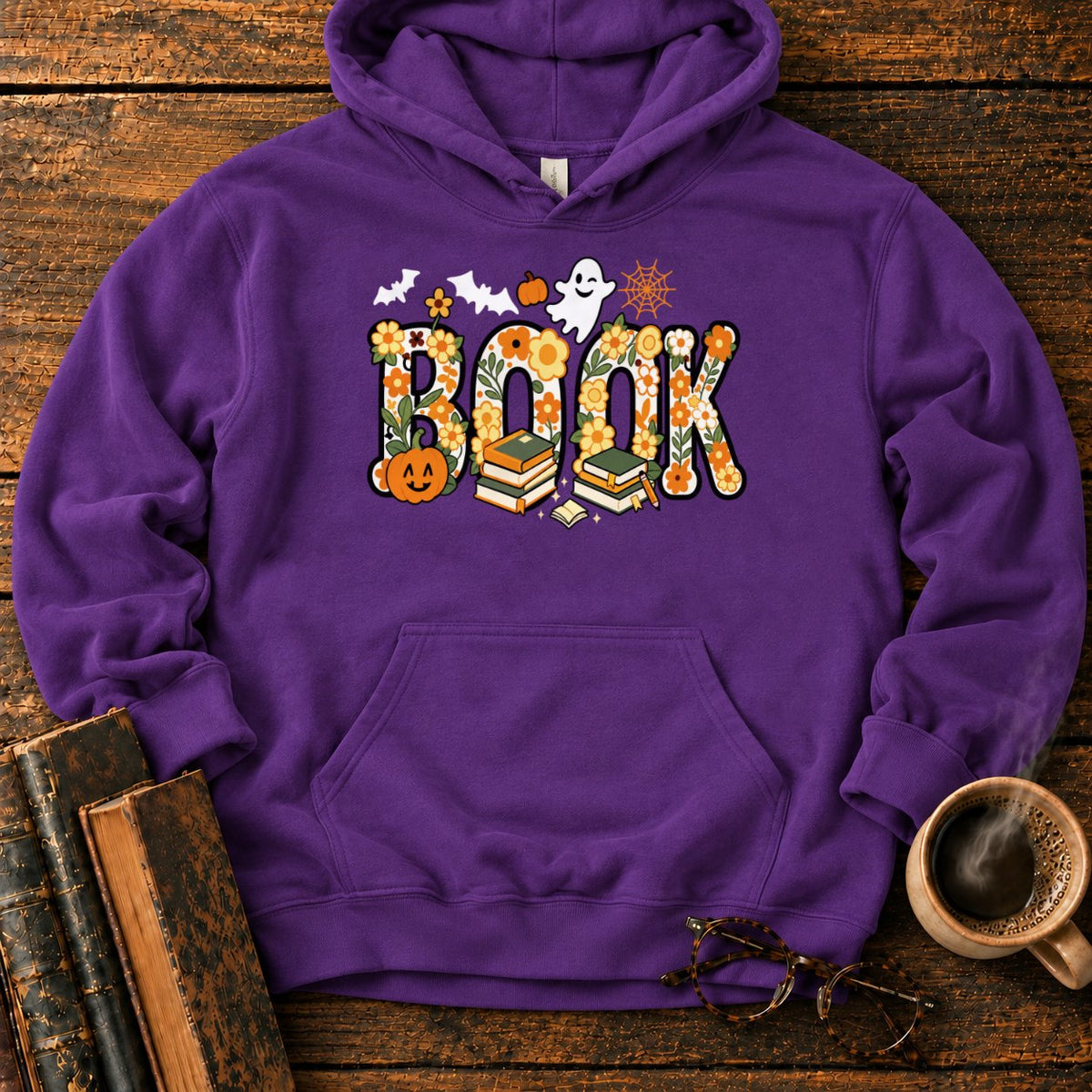 Floral Book Halloween Hoodie in Purple – BooksThreads