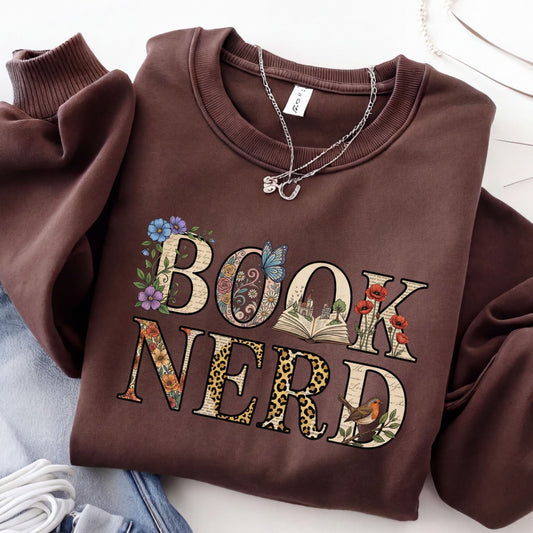 Floral Book Nerd Unisex Sweatshirt