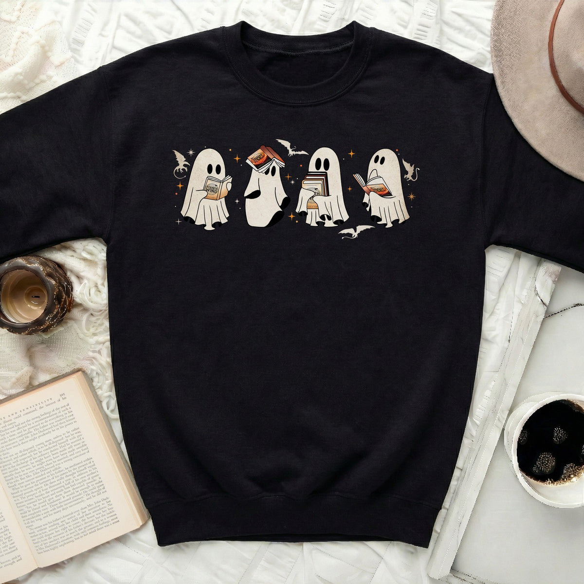 Fourth Wing Ghost Book Sweatshirt
