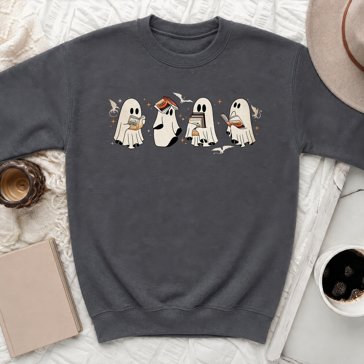 Fourth Wing Ghost Book Sweatshirt