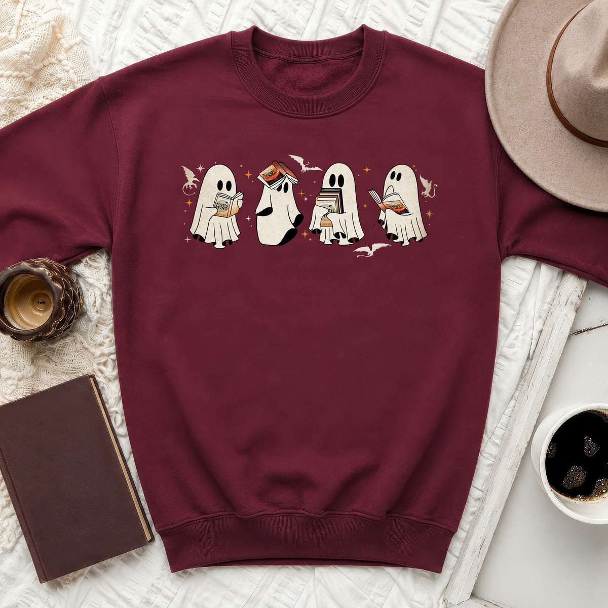 Fourth Wing Ghost Book Sweatshirt