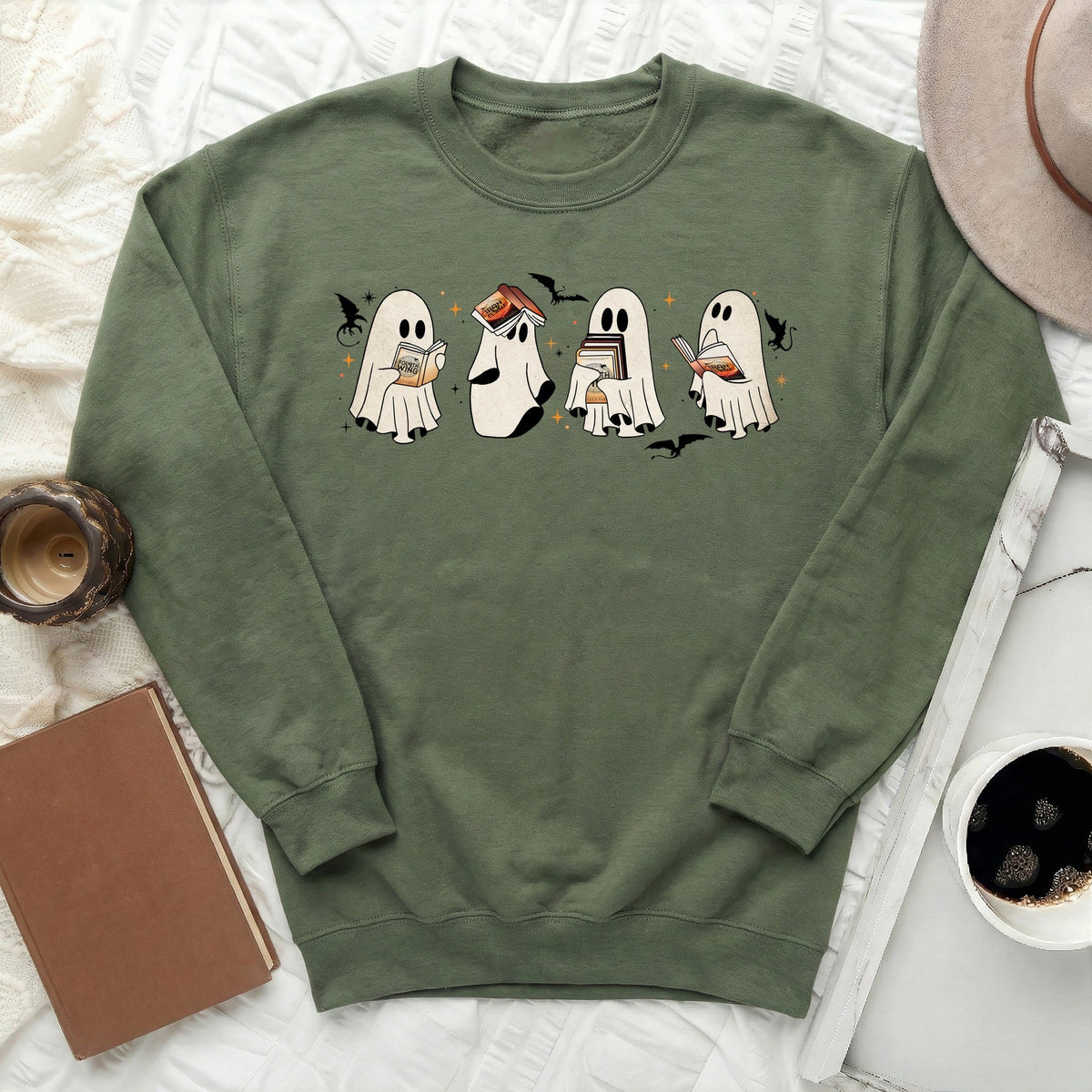 Fourth Wing Ghost Book Sweatshirt