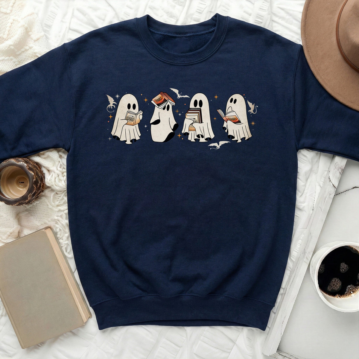 Fourth Wing Ghost Book Sweatshirt
