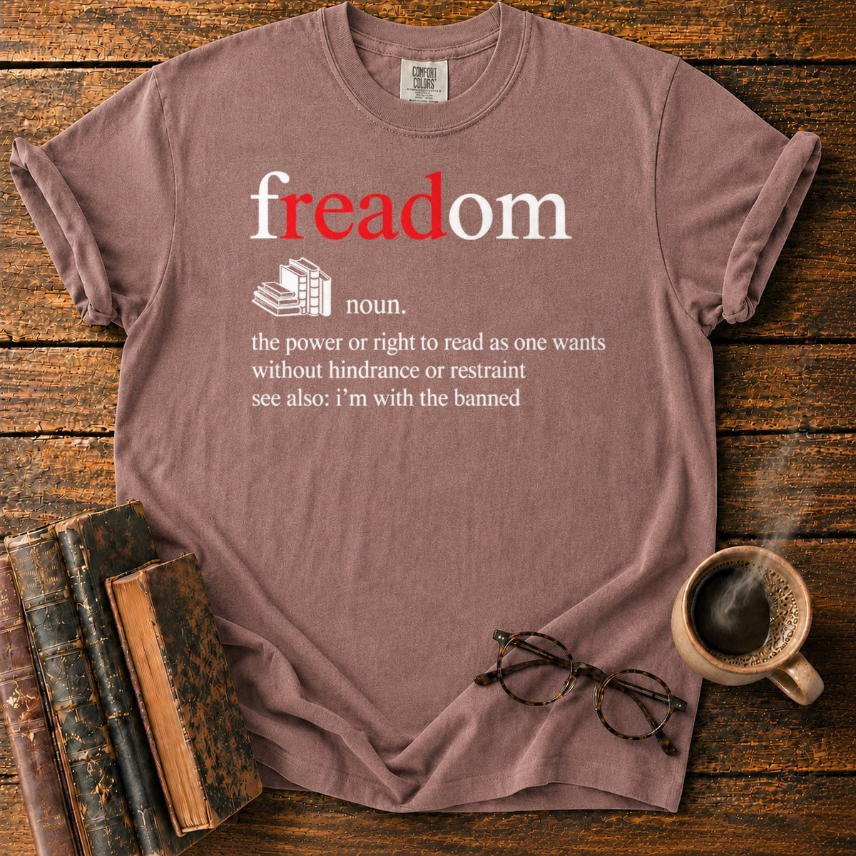 Freadom Book Typography T-Shirt in Espresso – BooksThreads