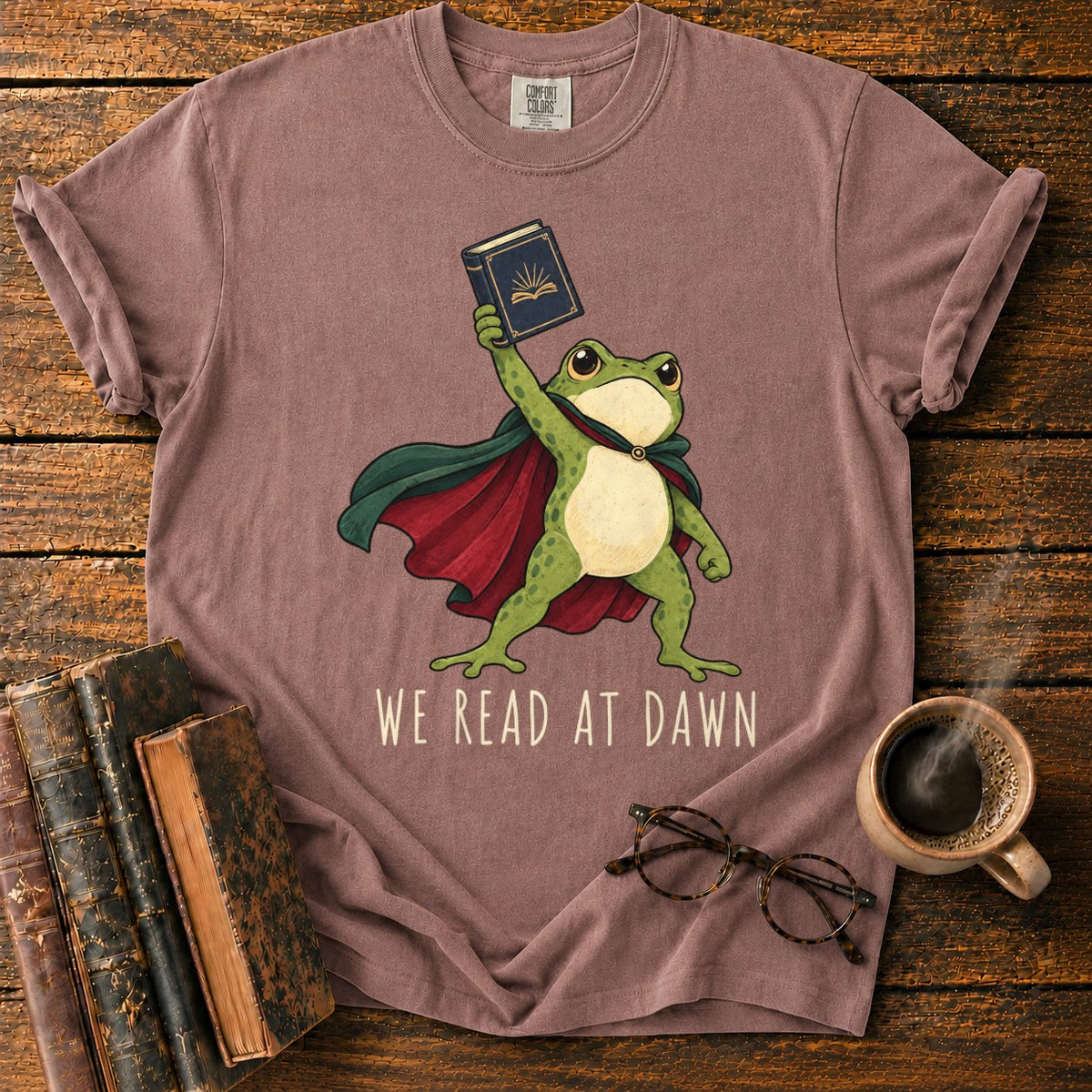 Frog Hero We Read At Dawn T-Shirt in Espresso – BooksThreads