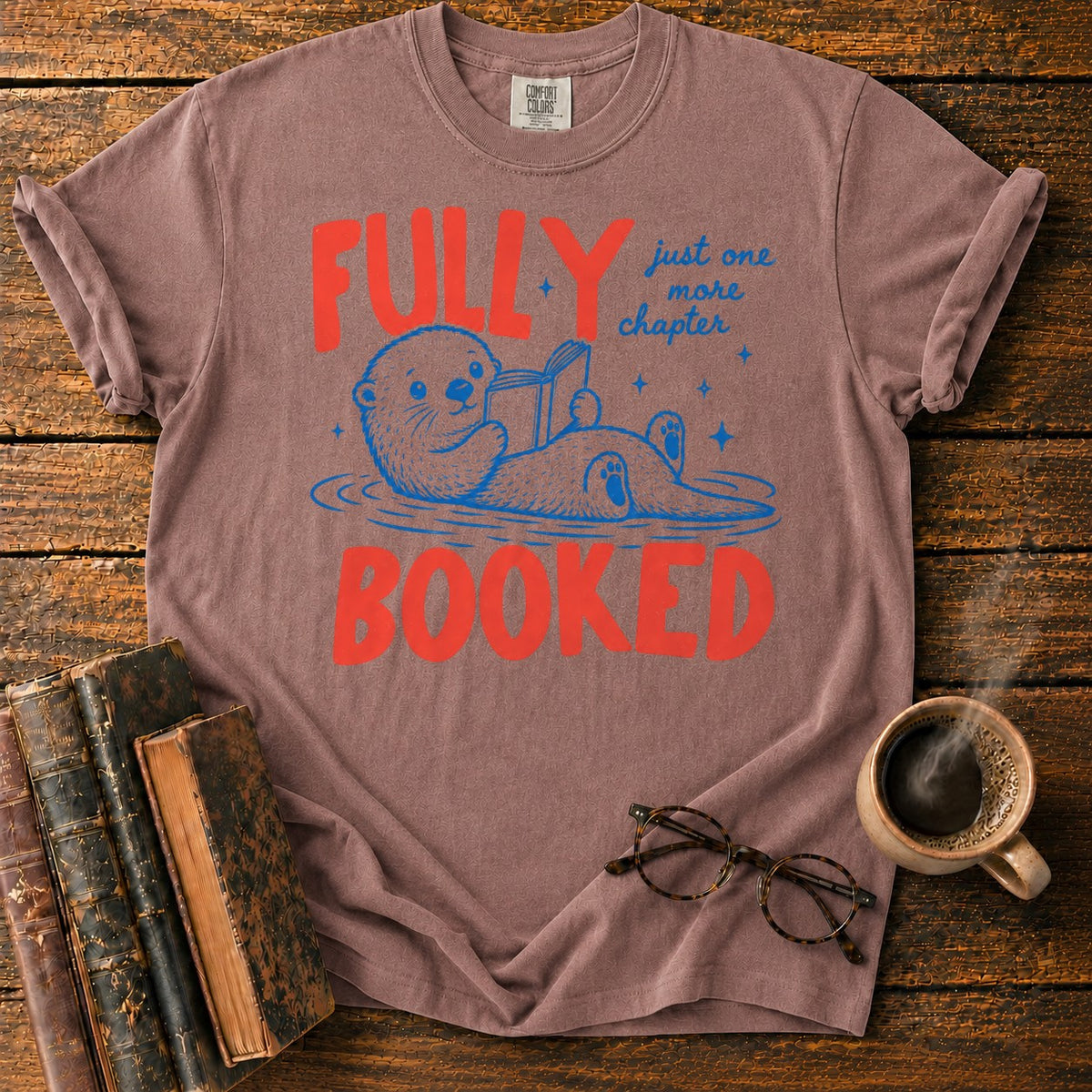 Fully Booked Otter Reading T-Shirt in Espresso – BooksThreads