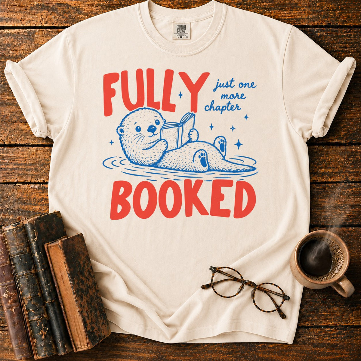 Fully Booked Otter Reading T-Shirt in Ivory – BooksThreads