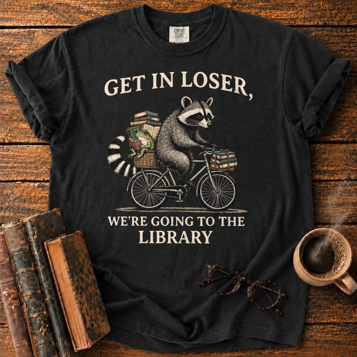 Get In, Loser Library Adventure T-Shirt in Black – BooksThreads